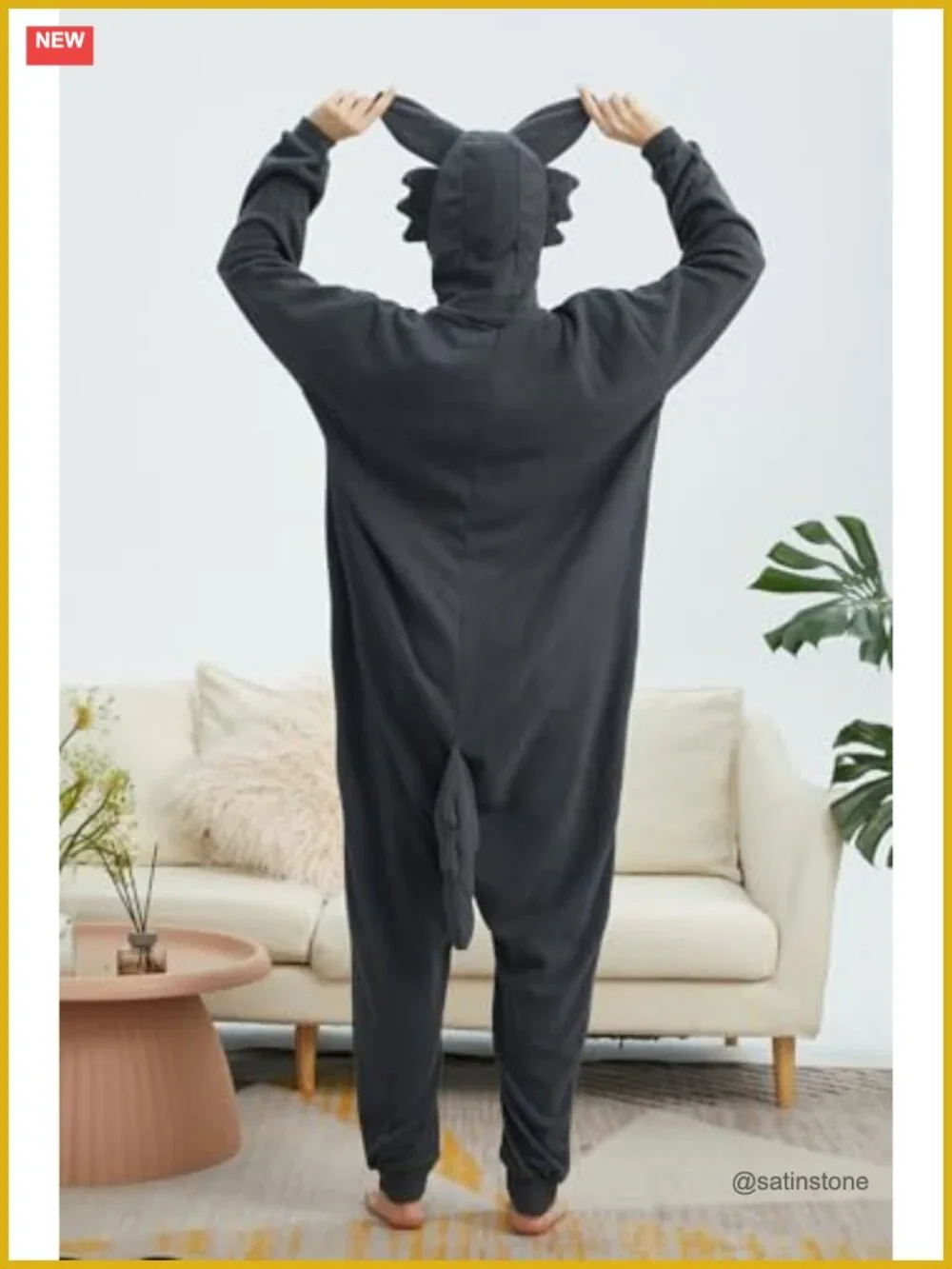 Polar Fleece Onesie Cosplay Costume Halloween Outwear with Hood, Button